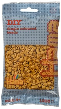 Hama Perlen 207-122 Bügelperlen Beutel mit ca. 1000 Bastelperlen mit Durchmesser 5 mm, Farbe Curry, kreativer Bastelspaß für Groß und Klein