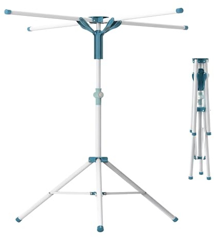 Relaxdays Wäscheständer, klappbar, höhenverstellbar, 80–200 cm, 4 Trockenstangen, Camping, Wäschespinne, Farbwahl