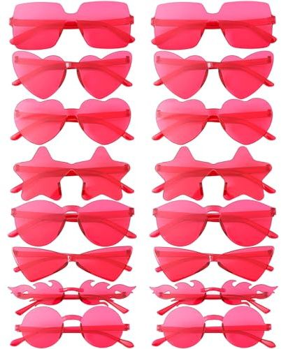Dwenarry Party Sonnenbrille Damen Sonnenbrillen Set Vintage Brille Retro Party Brillen Für Damen Herren 16 Stücke