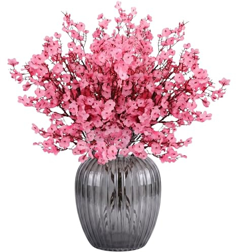 N&T NIETING Schleierkraut Künstlich Blumen, 8 Stück Schleierkraut Künstlich Gypsophila Blumen für DIY Hochzeit Blumenstrauß Party Tisch Centerpieces Blumenarrangements und Home Dekoration(Rosa)