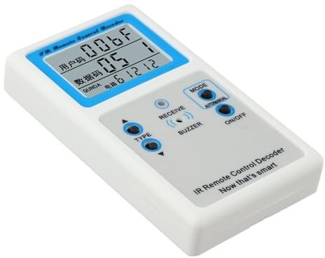 AV TV Infrared Remote Control Decoder Tester, 433 MHz Universal IR Remote for AC/Projector/TV Box, 8-Channel 20-Protocol ABS Remote
