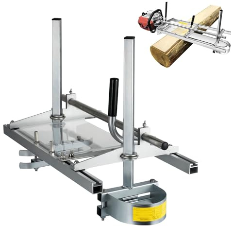Chainsaw Milling Machine with Adjustable Thickness and Planking Guide System for Wood Lumber Cross Cutting