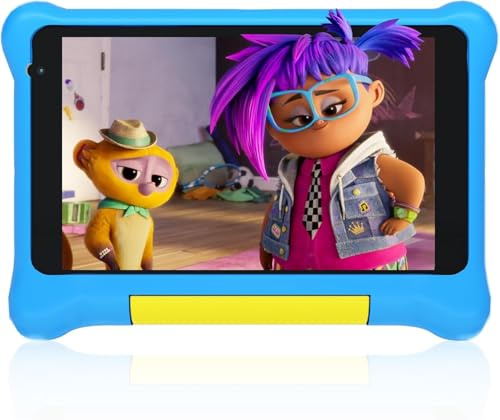 Gleeso - Tablet para niños de 7 pulgadas Android 13, 3 GB de RAM 32 GB de ROM, extensible hasta 512 GB, con control parental, WiFi, Bluetooth, doble cámara con carcasa de silicona (azul)