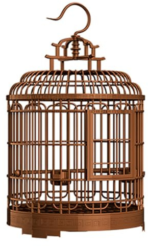KAJNBN Großer Vintage Vogelkäfig aus Kunststoff Tragbarer Runder Vogelkäfig für Wellensittiche und Papageien Geeignet für Zuhause und Outdoor Aktivitäten