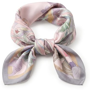 Vivisence Donna Foulard Di 100% Seta 45 X 45 Cm Bordi Arrotolati A Mano Comfort Sulla Pelle