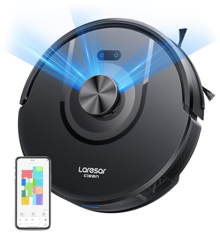 Laresar Robot Vacuum Cleaner with Mop, 8000Pa/180 Min, LiDAR Navigation