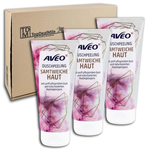 TopDealMile-Vorratspack für AVEO Duschpeeling Samtweiche Haut 3 x 200ml