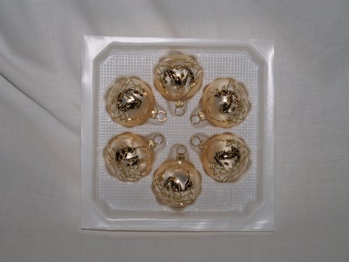 Jingle Bells Lauscha Christbaumkugel 5cm Golden Dreams
