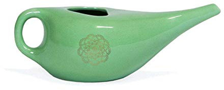 Bodhi NETI POT Nasenspülkännchen| Keramik Neti Kännchen mit Mandala (gold) | Kanne für Nasenspülung | Nasendusche | Nethi Pot - Nethi Topf
