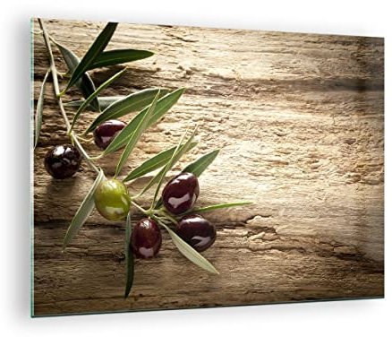ARTTOR Bilder auf Glas 70x50cm Wandbild Glasdruck Botanik Küche - 2420