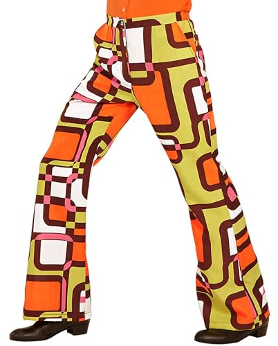 W WIDMANN MILANO Party Fashion - 70er Jahre Schlaghose Herren | Groovy-Style im Disco-Look, Retro-Hose für Karneval & Mottoparty