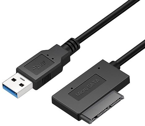 CY USB 3.0 A Micro SATA 7 + 9 16 pines 1,8 cable controlador de disco duro SSD adaptador en ángulo 90 Grado 10 cm