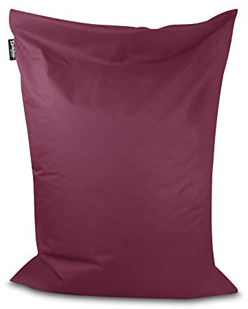 BuBiBag Sitzsack - rechteckiges Bodenkissen ohne Rand in 32 Farben und 3 Größen - Outdoor Sitzsäcke Indoor Beanbag für Kinder und Erwachsene (Weinrot-170x150 cm)