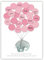 Pandawal Kinderzimmer Deko Mädchen Elefant Gästebuch Alternative Set (Rosa) Gastgeschenk zum Geburtstag Erinnerungsstück/Andenken für Baby & Kinder beschreibbar/Fingerabdruck