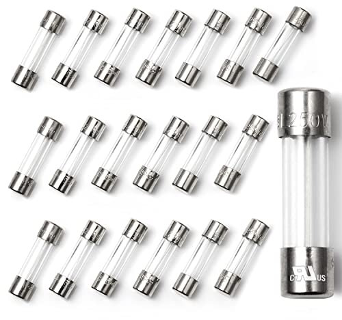 Chanzon 20 pièces UL Listed 5x20 6A 125V Verre AGC Cartouche Tube Fusible Coup lent Temporisation 125 V / 250 V