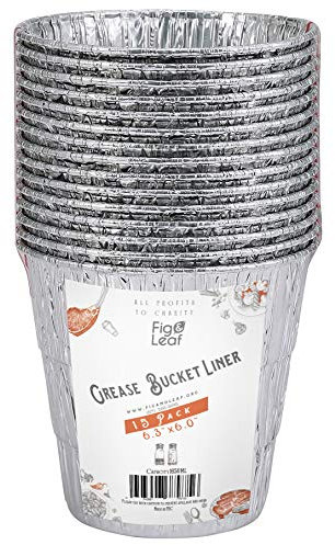 Fig & Leaf - 15 Pack - Pit Boss Grills Compatible 67292 Foil Grease Bucket Liner l Heavy-Duty Disposable Aluminum Foil