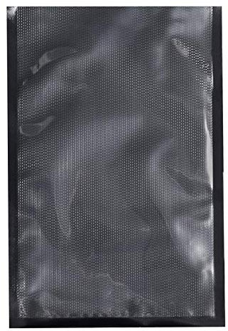 Vakuumbeutel 25 x 35 cm - 50 Stück - schwarz, einseitig transparent - passend für Vakuumiergeräte anderer Fabrikate - mit grober, geriffelter Struktur