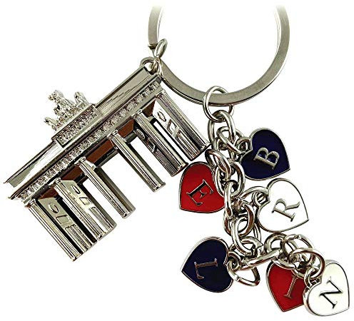 Schlüsselanhänger Berlin Souvenirs, Geschenk, Andenken - Keychain Brandeburger Tor aus Metall für Deutschland. Mitbringsel für Paare, passend für Taschen, Rucksäcke, Autoschlüssel