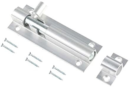 TERF® Aluminium Door Bolt Barrel Slide Lock 75mm [3''] Door Latch with Screws Ideal for Internal and External Doors Locks for Bedroom Bathroom Toilet Shed Gate Cupboards and Cabinets - 75mm