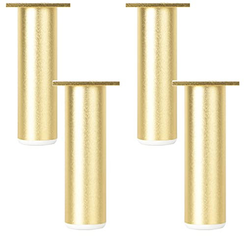 Pieds Canapé Lit, Pieds de Canapé Design Réglable, Pied doré Meuble Ø38mm Pied pour Meuble Or Socles Aluminum Alloy | Finition en Anodisé | 6-30 cm Pieds de Meubles Vis Inclus, Lot de 4 (20cm)