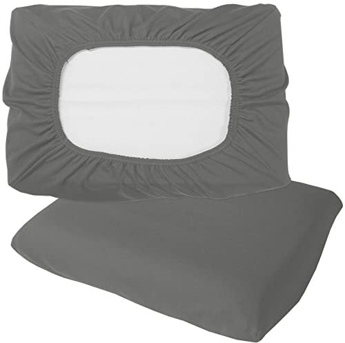 Nurtextil24 Nackenstützkissen Bezug 30x50cm 40x60cm Baumwolle Gesundheitskissen Überzug Universal Spannbezug Anthrazit 40 x 60 cm