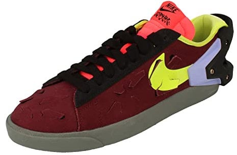 NIKE Blazer Low/Acronym Mens Trainers DN2067 Sneakers Shoes (UK 9 US 10 EU 44, Night Maroon Lemon Venom Black 600)