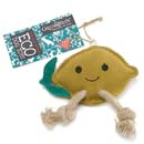 Green & Wilds Libby the Lemon dog toy (Suede & Rope)