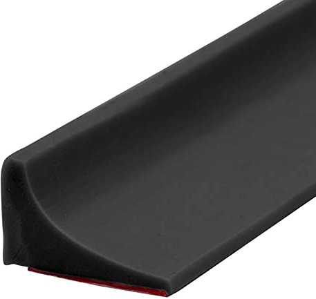 100CM Pliable Barrière de Barrage Seuil de Butée D'eau de Douche pour Cabine de Douche en Silicone pour la Cuisine et la Salle de Bain (Noir)