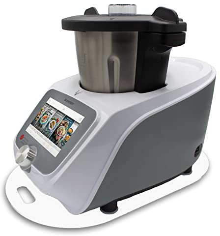 Gleitbrett aus Acryl für Monsieur Cuisine Smart | Connect und weitere Küchengeräte | weiß glänzend | 45x27cm | hochwertige Teflongleiter für müheloses Verschieben sowie Gummifüße für festen Stand