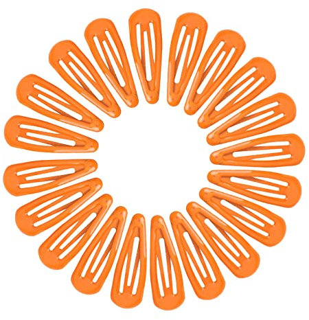 NiceYnn 20Pcs 4.8cm Barrettes Pince à Cheveux Clip en Métal, Barrette Cheveux Fille, Snap Barettes BB en Métal, Femme Snap Clip Barrettes à Cheveux, Enfant Épingle à Cheveux Orange