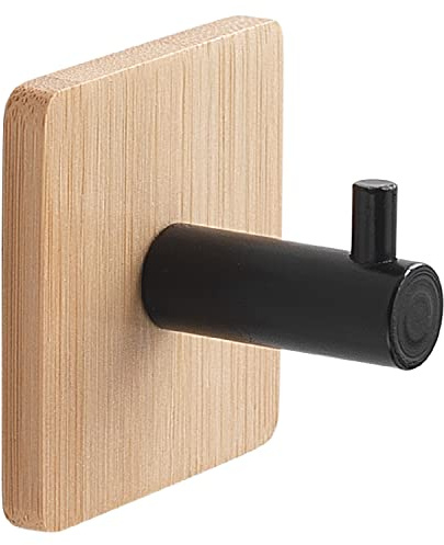 Gedy | Juncos Bamboom Einzel- und Quadratischer Kleiderständer, Farbe Schwarz, Maße 5 x 5 x 3,8 cm und Gewicht 0,035 kg