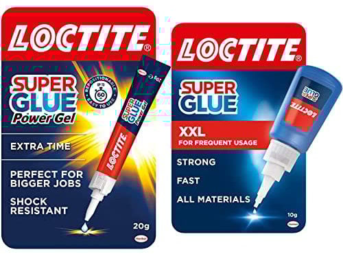 Loctite Super Glue Power Gel 20g, All Purpose Adhesive for Repairs, Super Strong Clear Glue, 1 x 20g & Super Glue 20g, All Purpose Liquid Adhesive for Repairs, Super Strong Clear Glue, 1 x 20g