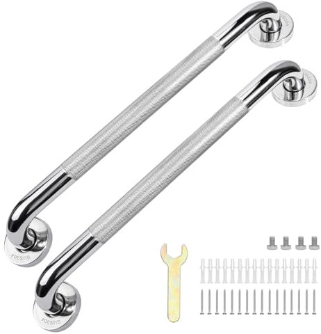 sunzone 2 maniglie per bagno, maniglie antiscivolo da 50,8 cm, in acciaio inox SUS 304 cromato, per bagno, doccia, corrimano di sicurezza, per anziani e persone anziane