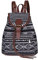 Rucksack Bohemien Klassisch Rucksackhandtaschen Klein Leder und Oxford-Stoff Freizeitrucksack mit Kordelzug und Klappe für Schule Einkaufen Reise Arbeit
