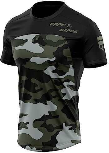 FFFF & OLFEH Herren Mountainbike MTB Top Kurzarm Atmungsaktiv Bequem Weich Feuchtigkeitstransport Radtrikot, Atmungsaktive Cycling Jersey Schnell Trocknen Radsport Bekleidung (FA2,XXL)