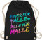 Turnbeutel Rucksack - Urlaub Beutel - Einer für alle Alle für Malle I Mallorca Party I Malle für alle - Unisize - Schwarz - reise beuteltasche sprüche beuteltaschen mottoparty