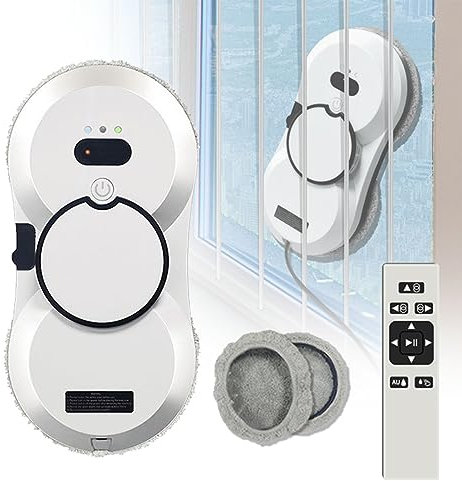 QJJML Robot Limpiacristales, Robot Limpiacristales Automático Magnético, 20min Protección contra Fallo De Alimentación, Herramienta Limpiacristales para Interiores Y Exteriores