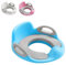 SUBTLETY Toilettensitz Kinder Töpfchen WC Sitz Töpfchentrainer Toilettentrainer mit Griff Spritzschutz und Rückenlehne Toilettenaufsatz für Mädchen und Jungen von 1-8 Jahren (Blau + Grau)
