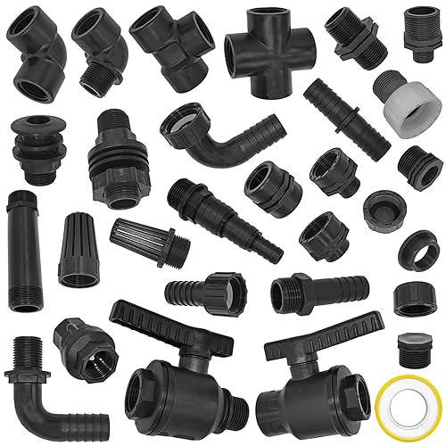 MegaHaustechnik Gewinde Fitting Verschraubung aus Kunststoff PP PE PVC - Schlauchtülle mit 1 1/4 Rohr Zoll Innengewinde IG Überwurfmutter und 20mm Ø Schlauchtülle