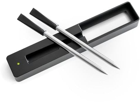 PRECORN Lot de 2 thermomètres de barbecue Bluetooth - Sans fil - Smart pour four, barbecue, cuisine, barbecue, fumoir - Thermomètre à viande parfait et thermomètre de cuisine