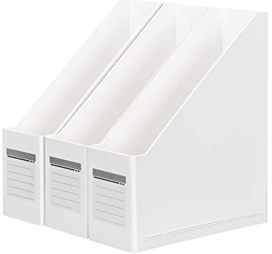 HUAPRINT Zeitschriftenhalter, Karton, Zeitschriftensammler, Weiß, 3 Stück