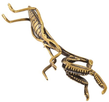 Kupfer-Gottesanbeterin-Figur, Ornament, Kleine Mantis-Statue, Dekoratives Messing-Tierornament, Feng Shui-Garten, Massives Kupfer, Insekt, Antik Modelliert, Geschnitzte