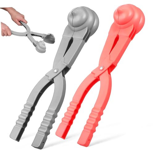 Kisangel 2 Pièces Mouler des Boules De Neige Jouets De Neige De Noël Pince Fabricant De Boules De Neige De Noël Variété Jouer avec La Neige Pelle à Neige Plastique
