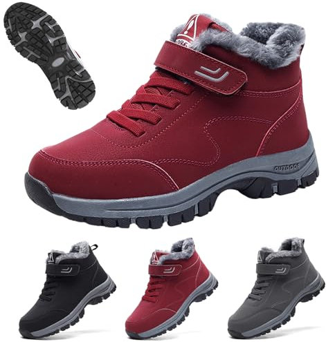 Orthoboots Pro - Ergonomische Winterstiefel Damen, Wasserdicht rutschfest Schmerzlindernd Wanderschuhe Schneestiefel mit Warme Gefüttert Unisex Orthoback Winterschuhe Herren Schlupfschuhe Winter