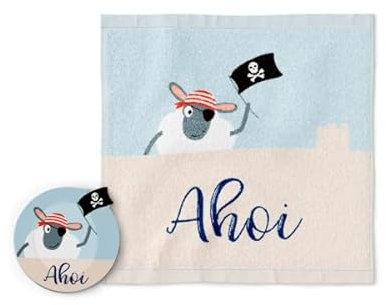 Rungassi Magisches Handtuch 30x30 cm Thema Meer (Schaf - AHOI)