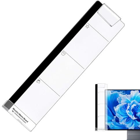 Computer Monitor Memo Board - Acrylic Monitor Message Board with Phone Holder - Monitor Sticky Note Holder | for Computer Monitors Screen, Left