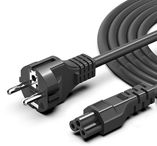 HKY Euro Netzkabel 2M 3-polig Kleeblatt Micky Maus Laptop Kabel Mit Schukostecker Stromkabel Netzteilkabel Power Cable Typ F (CEE 7/7) Kabel für HP Acer Sony Lenovo Toshiba Asus Samsung