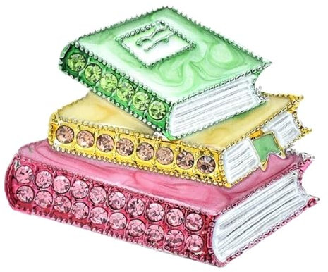 Accessoires Du VêTement Broches de livres en émail for femmes, 3 livres en strass, papeterie, belle fête, broches décontractées, cadeau