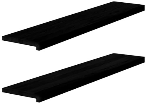 vidaXL Treppenstufen 2 STK. Dunkelbraun 120x25x2 cm Massivholz Eiche, Treppenstufe für Holztreppen, Treppenstufe Holz, Fenstersims, Treppenstufe Eiche