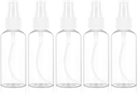 5 Stück Sprühflasche Klein 50ml,Kleine Sprühflasche Zum Befüllen,Mini Sprühflasche mit Staubschutzhülle,Zerstäuber Klein Plastik Nebel,Sprühflasche Klein für Körperpflege Flüssigkeit Kosmetik
